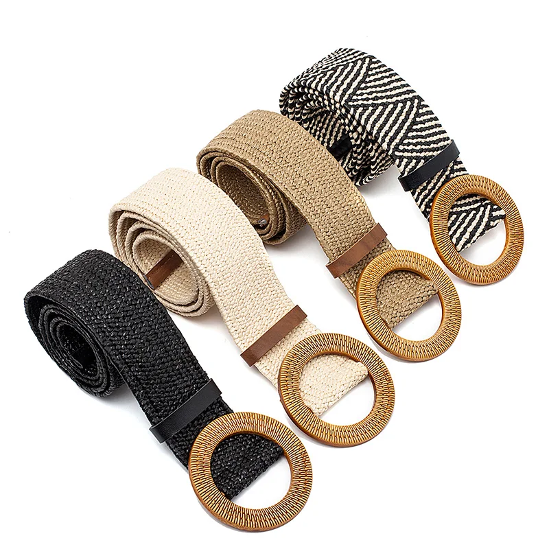 Straw Wide Belt Female Woven Vintage Round Wooden Buckle Decorative Dress Shirt Belt
Straw Wide Belt Female Woven Vintage Round Wooden Buckle Decorative Dress Shirt Belt