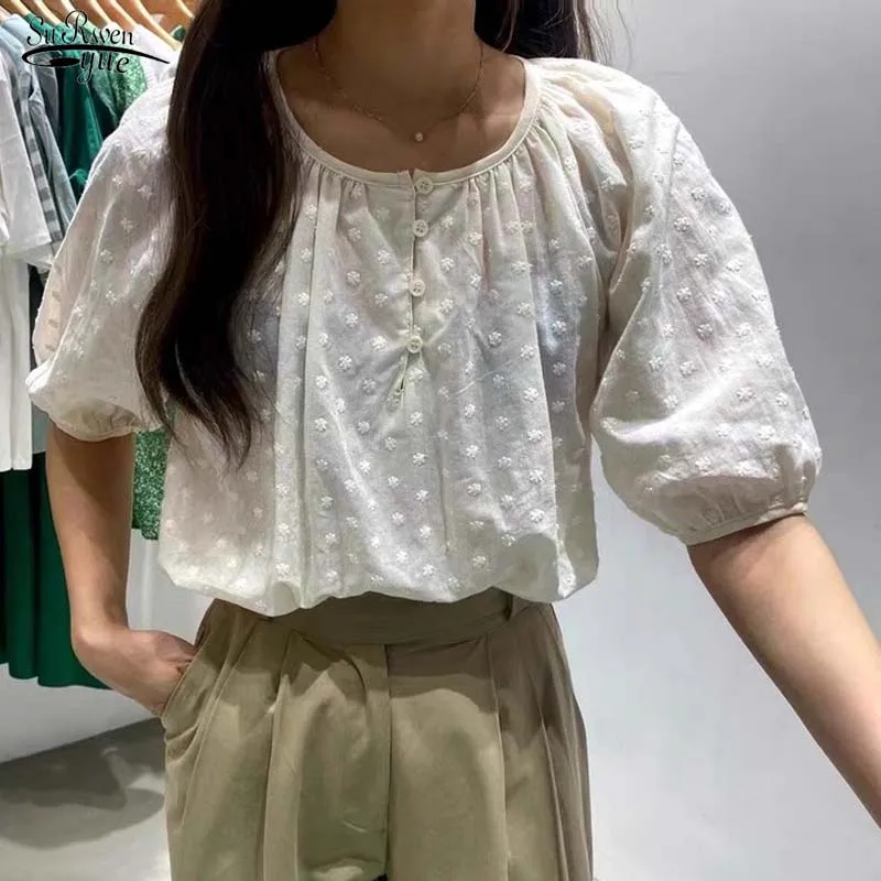 Элегантная шикарная Свободная рубашка Ploka в горошек с круглым вырезом Женская одежда милая блузка с коротким рукавом с буфами летние корейс...
Элегантная шикарная Свободная рубашка Ploka в горошек с круглым вырезом Женская одежда милая блузка с коротким рукавом с буфами летние корейс...