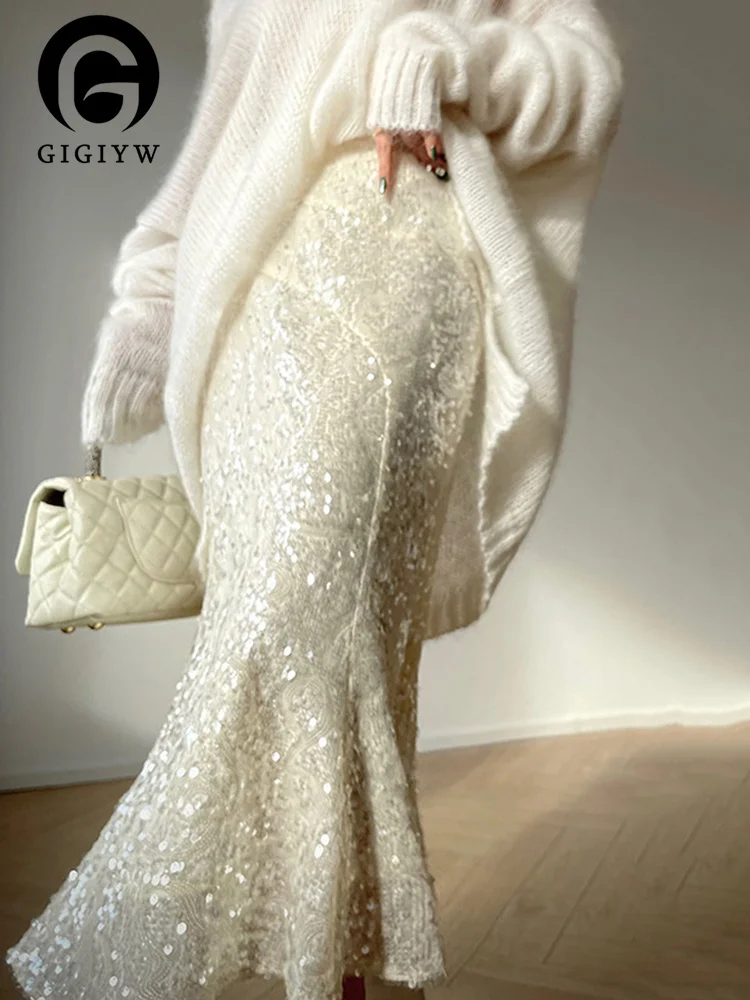 GIGIYW Elegant Sequins Design Skirt A-line Slim High Waist Elegant Skirts For Women Party 2023 Spring Female Clothing
GIGIYW Elegant Sequins Design Skirt A-line Slim High Waist Elegant Skirts For Women Party 2023 Spring Female Clothing