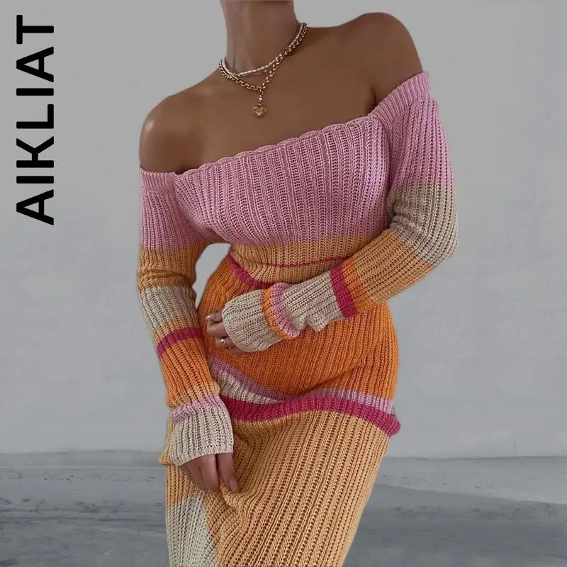 Aikliat New Sweater Knitted Women Slim Elastic Sweet Dress Pullovers Harajuku Party Dresses Stylish Club Female Vestidos Dress
Aikliat New Sweater Knitted Women Slim Elastic Sweet Dress Pullovers Harajuku Party Dresses Stylish Club Female Vestidos Dress