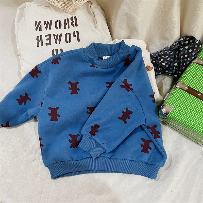 Unisex Autumn Winter Cartoon Fleece Thick Sweatshirts Boys and Girls Bear Printing Loose Warm Pullovers
Unisex Autumn Winter Cartoon Fleece Thick Sweatshirts Boys and Girls Bear Printing Loose Warm Pullovers