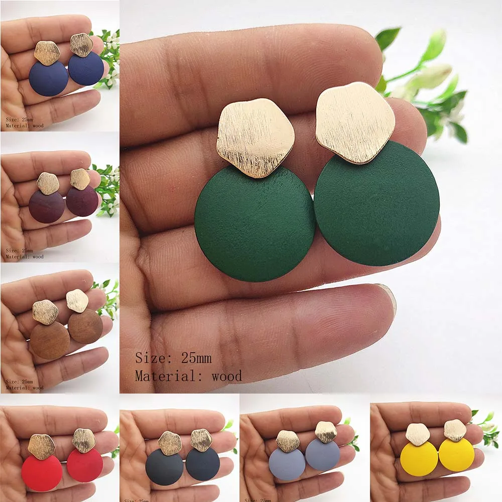 2019 New Round Wood Pendant Earrings Irregular Wave Shape Geometric Long Earrings Women's Fashion Jewelry Wholesale
2019 New Round Wood Pendant Earrings Irregular Wave Shape Geometric Long Earrings Women's Fashion Jewelry Wholesale