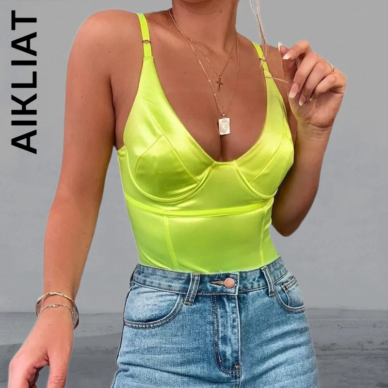 Aikliat Sexy Bodysuit Spaghetti Strap Women Skinny One Piece Body Top Slim Solid Outfits Stretch Clothing Streetwear Female
Aikliat Sexy Bodysuit Spaghetti Strap Women Skinny One Piece Body Top Slim Solid Outfits Stretch Clothing Streetwear Female