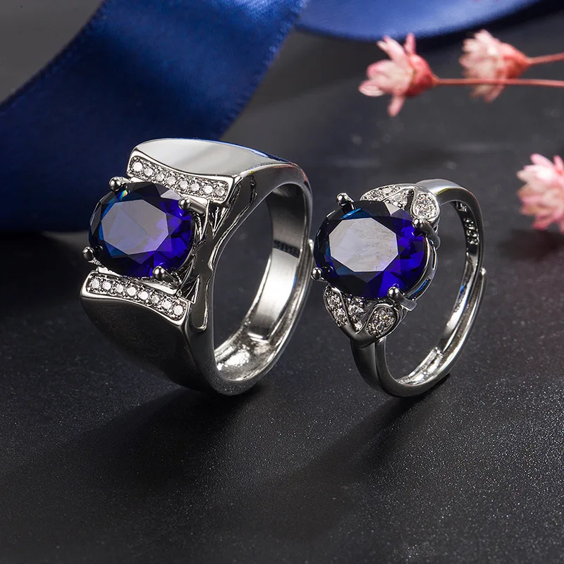 Women Men Ring Jewelry Set Accessories with Sapphire Zircon Gemstone for Wedding Party Gift Finger Rings hot
Women Men Ring Jewelry Set Accessories with Sapphire Zircon Gemstone for Wedding Party Gift Finger Rings hot