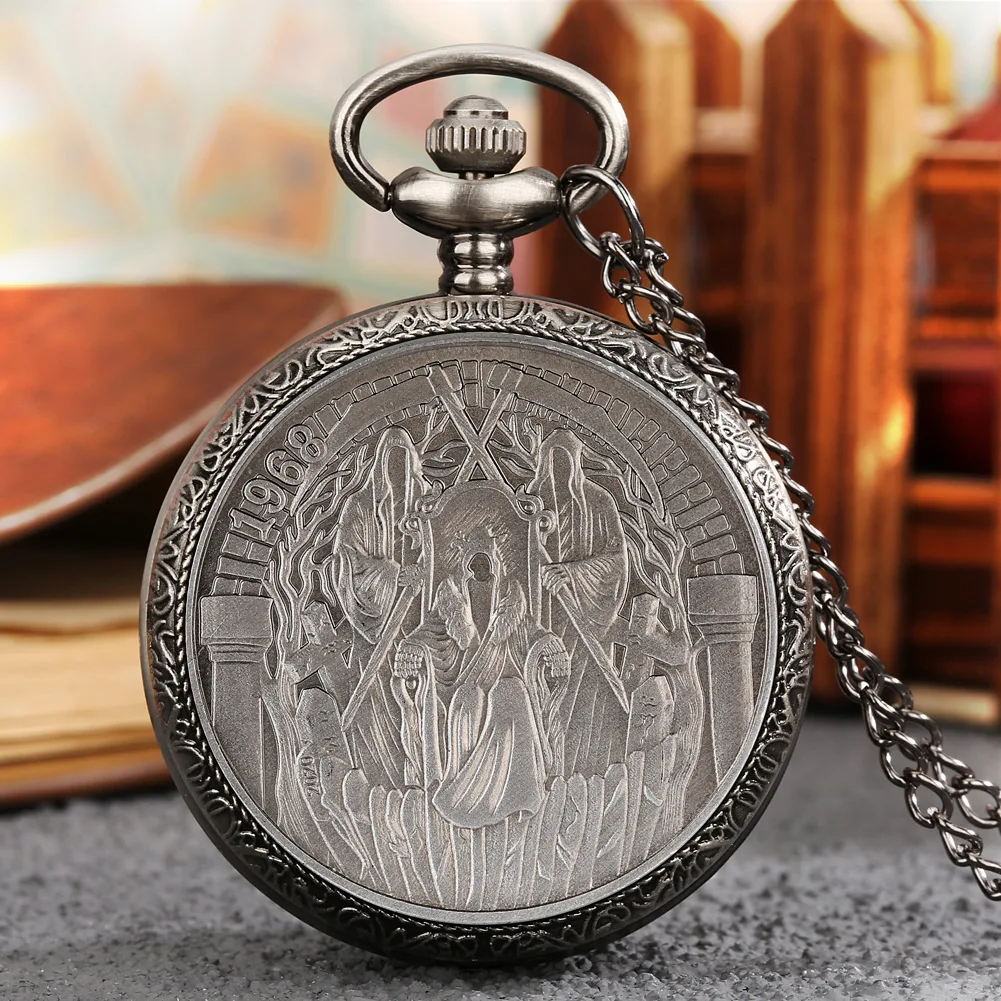 

American Films Game Power Pocket Watch Commemorative Coin Famous Movie Pendant Necklace Watch Gift for Kids Man Women Souvenir
