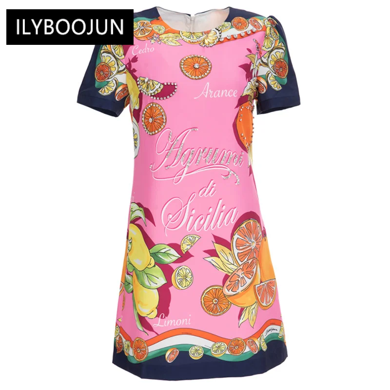 Dresses For Women 2022 Luxury Designer Autumn Runway Elegant Short Sleeve Beading Lemon Print Loose Pink Mini Dress Vestidos
Dresses For Women 2022 Luxury Designer Autumn Runway Elegant Short Sleeve Beading Lemon Print Loose Pink Mini Dress Vestidos