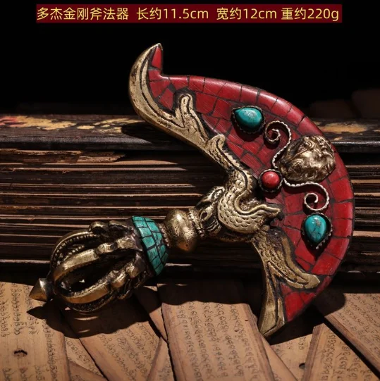 Китайский античный Тибетский инкрустированный медный инкрустированный Бирюзовый инструмент Vajra
Китайский античный Тибетский инкрустированный медный инкрустированный Бирюзовый инструмент Vajra