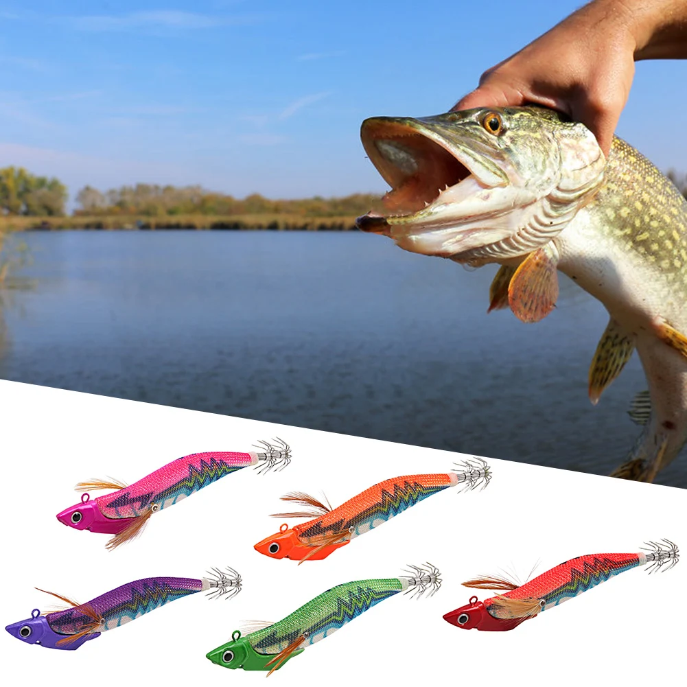 13.4cm/38.5g New Squid hook Wood Shrimp Jigs bait Artificial Baits 3D Eyes Luminous Cuttlefish Octopus hooks lure fishing
13.4cm/38.5g New Squid hook Wood Shrimp Jigs bait Artificial Baits 3D Eyes Luminous Cuttlefish Octopus hooks lure fishing