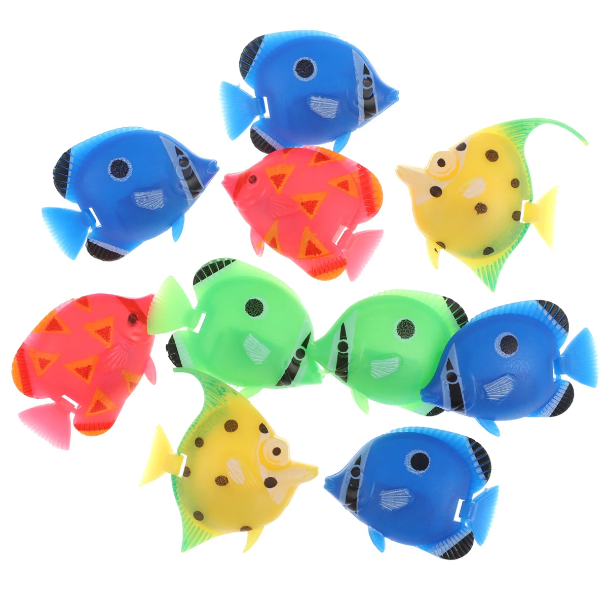 

TINKSKY 10pcs Lifelike Plastic Artificial Moving Floating Fishes Ornament Decorations for Aquarium Fish Tank (Random Color &
