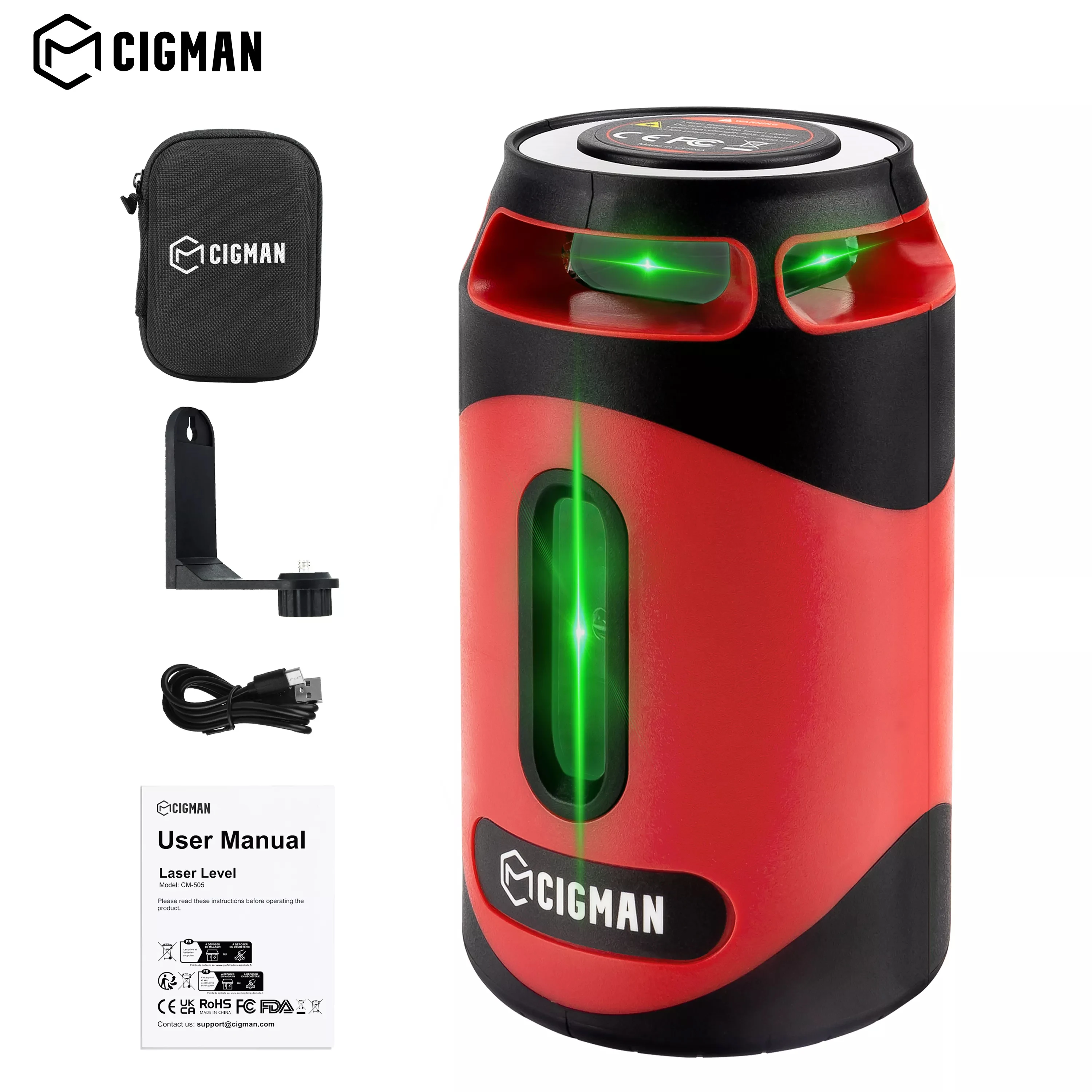 5 Lines Green Laser Level Self Levelling 360° Horizontal And Vertical Cross Lines Laser Level with Li-ion Battery
5 Lines Green Laser Level Self Levelling 360° Horizontal And Vertical Cross Lines Laser Level with Li-ion Battery