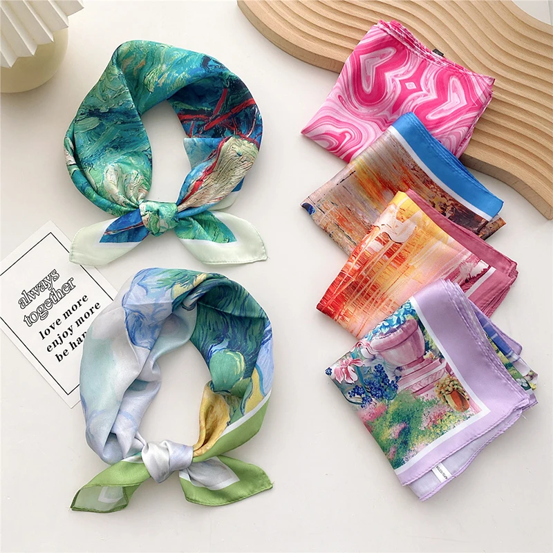 Fashion Silk Satin Square Scarf Women Pink Striped Rainbow Print Neckerchief Hair Bandana Female Headscarves Shawl Foulard 53cm
Fashion Silk Satin Square Scarf Women Pink Striped Rainbow Print Neckerchief Hair Bandana Female Headscarves Shawl Foulard 53cm