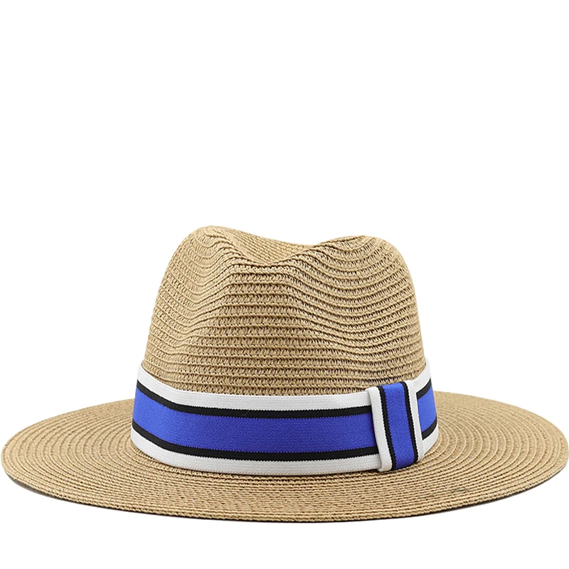 

Летние Мужские фетровые шляпы для женщин, соломенные солнцезащитные шляпы с широкими полями, летние кепки с козырьком, твердые соломенные пляж Джаз-шляпы, кепки Sombrero, Панама, Gorras