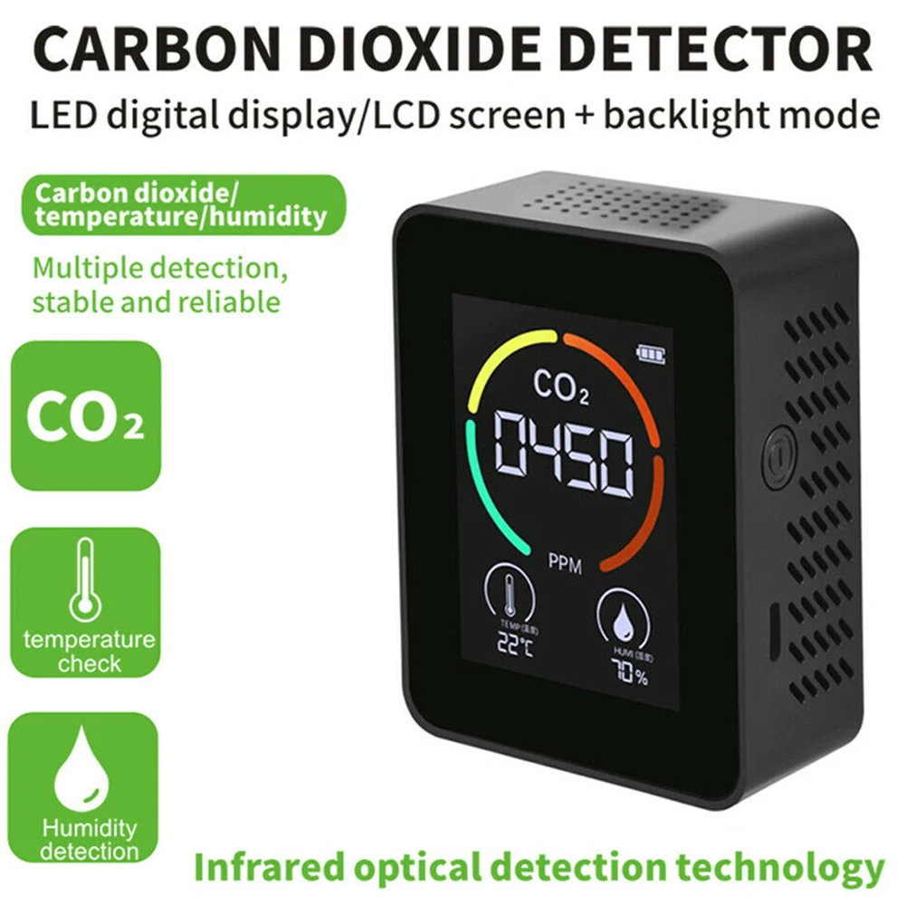 3 в 1 1PPM чувствительный ЖК-экран CO2 качество воздуха Температура и влажность монитор углекислого газа 400-5000PPM фотозарядка
3 в 1 1PPM чувствительный ЖК-экран CO2 качество воздуха Температура и влажность монитор углекислого газа 400-5000PPM фотозарядка