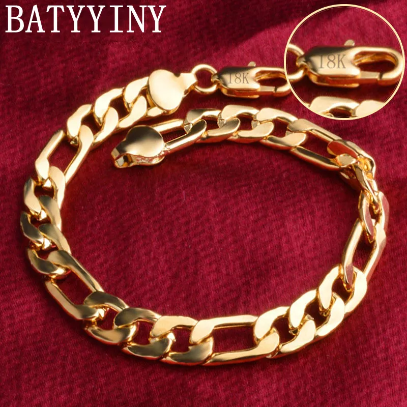 BATYYINY 925 Sterling Silver 18K Gold 8MM Sideways Bracelet For Women Men Party Gifts Wedding Fashion Jewelry
BATYYINY 925 Sterling Silver 18K Gold 8MM Sideways Bracelet For Women Men Party Gifts Wedding Fashion Jewelry