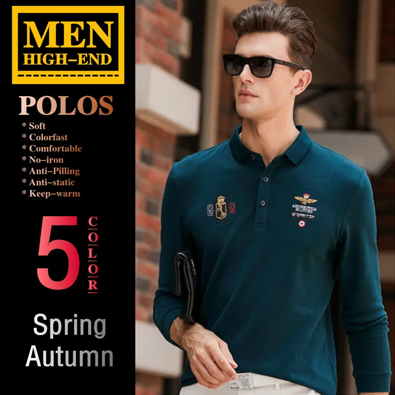Spring Autumn Men's High-end Polo Shirt 100%Cotton Polos T-shirt Business Casual Fashion Soft Breathable Comfortable Colorfast
Spring Autumn Men's High-end Polo Shirt 100%Cotton Polos T-shirt Business Casual Fashion Soft Breathable Comfortable Colorfast