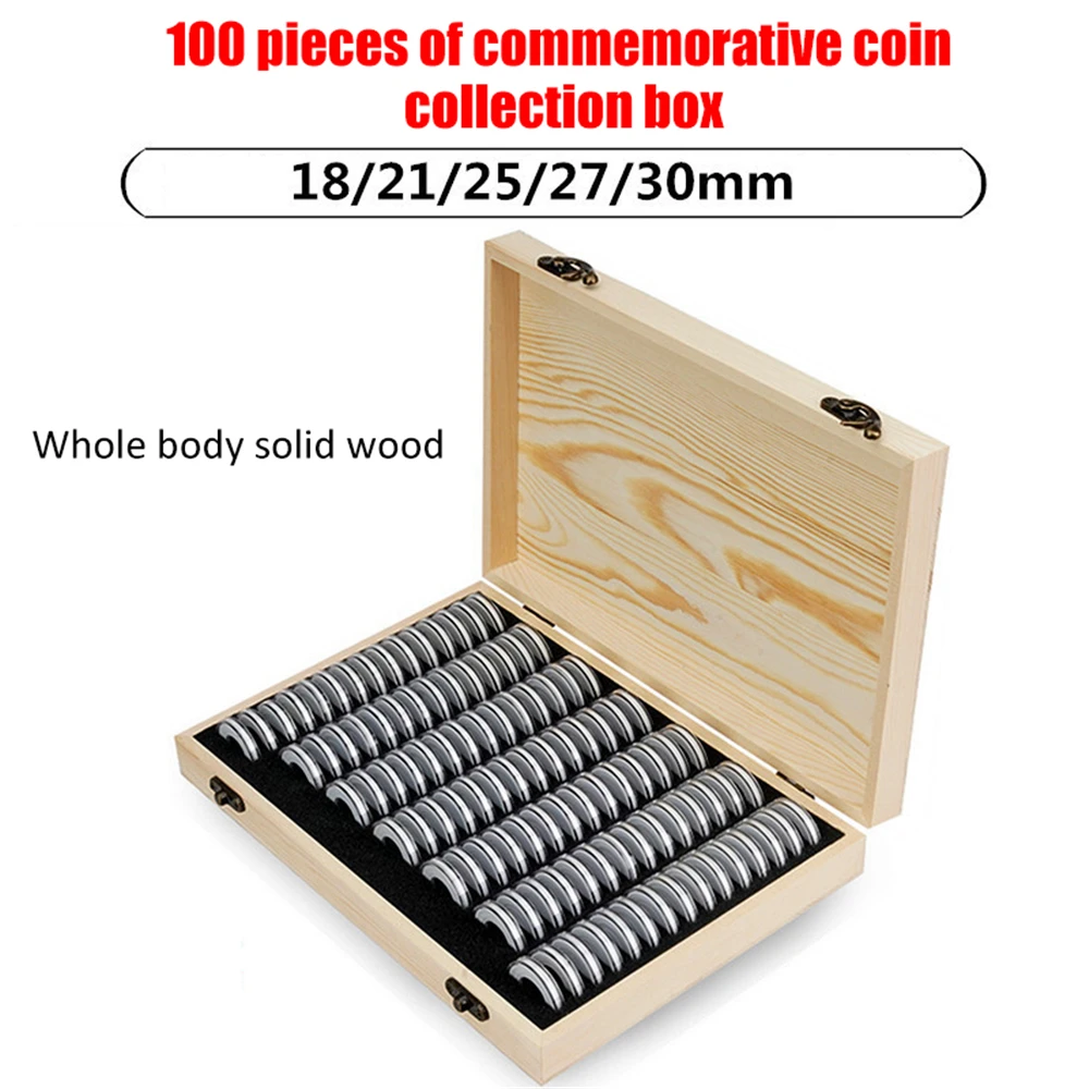 100PCS Coins Storage Box Adjustable Antioxidative Woode Commemorative Coin Collection Case with Adjustment Pad
100PCS Coins Storage Box Adjustable Antioxidative Woode Commemorative Coin Collection Case with Adjustment Pad