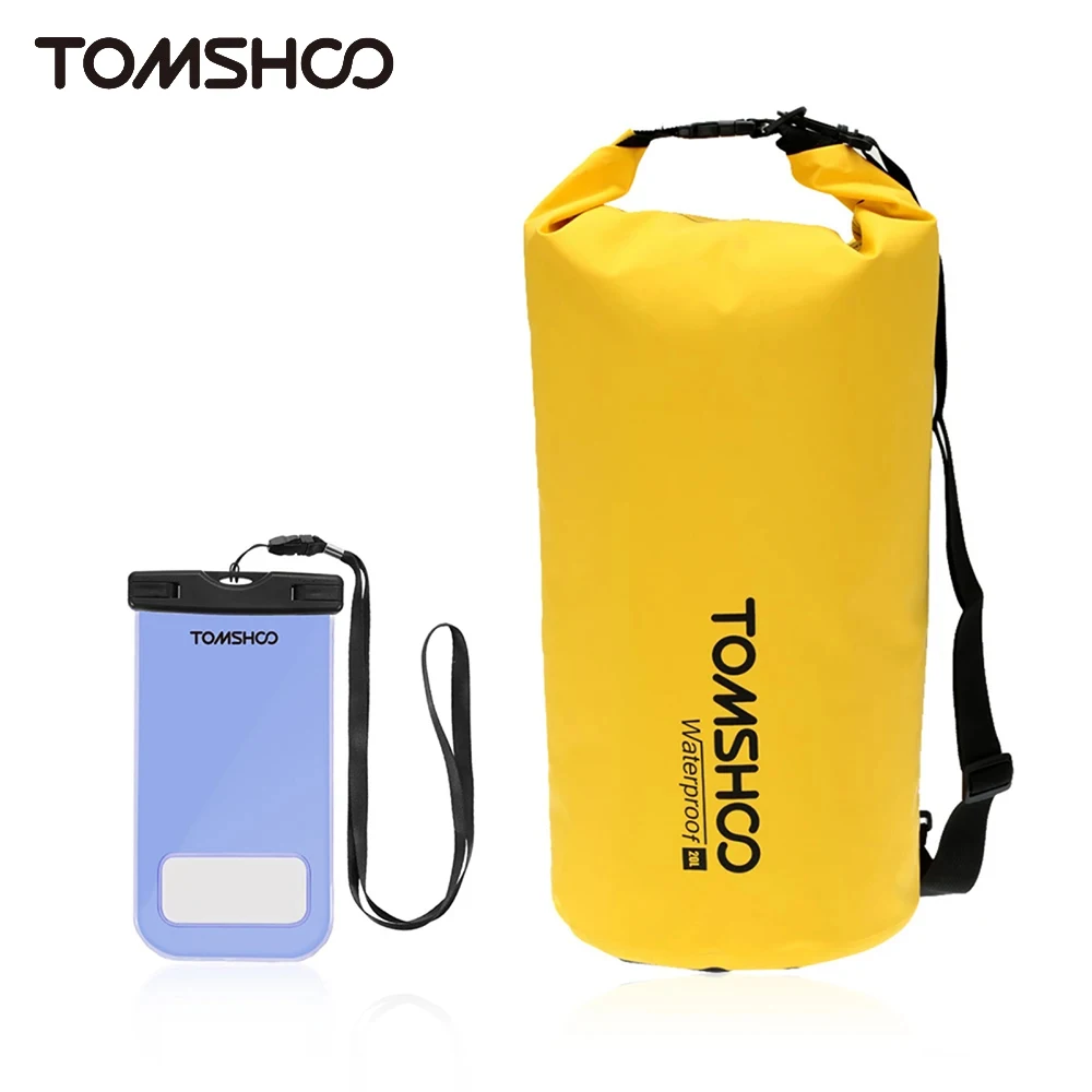 

Tomshoo 10L/20L Outdoor Water-Resistant Dry Bag Sack Storage Bag w/ Waterproof Phone Case for Rafting Boating Kayaking Canoeing