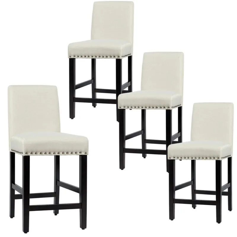 Gymax 4PCS Bar Stool Upholstered Counter Stools Home Kitchen w/ Wooden Legs Beige
Gymax 4PCS Bar Stool Upholstered Counter Stools Home Kitchen w/ Wooden Legs Beige