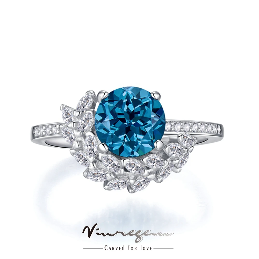 Vinregem 18K White Gold 8MM Aquamarine Sapphire Courndum Ring For Women Wedding Gift 925 Sterling Silver Jewelry Drop Shipping
Vinregem 18K White Gold 8MM Aquamarine Sapphire Courndum Ring For Women Wedding Gift 925 Sterling Silver Jewelry Drop Shipping