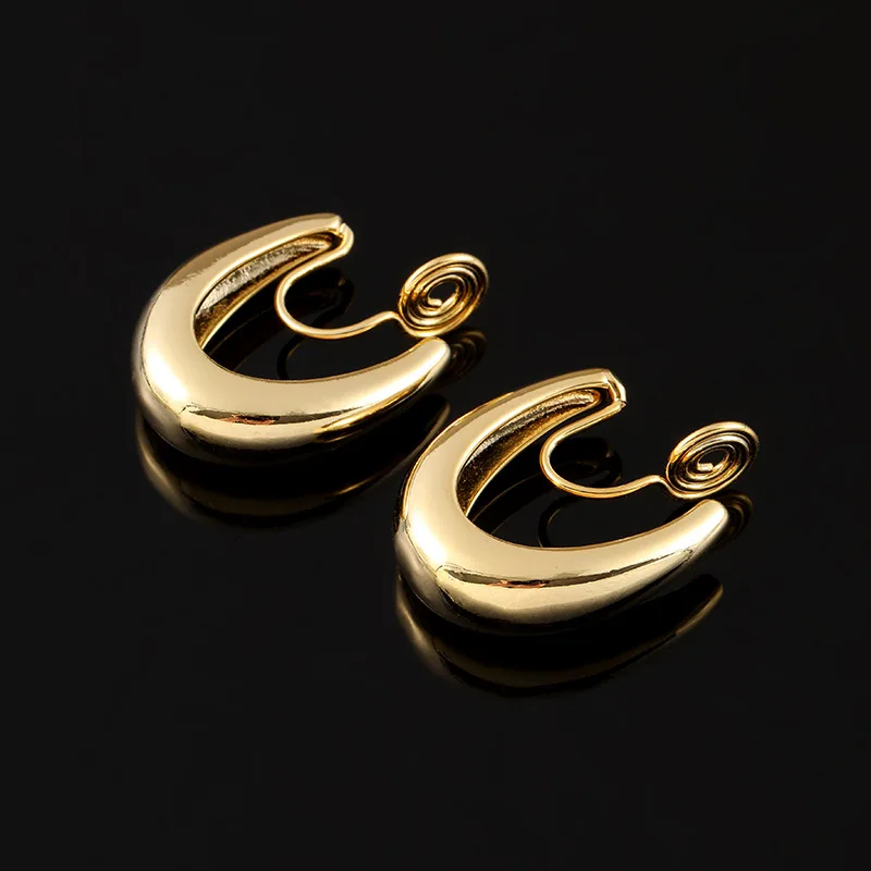 16K Genuine Gold Statement Retro Integrated Mosquito Coil Clip on Earrings Without Pierced Copper Smooth Metal Hoop Ear Clips
16K Genuine Gold Statement Retro Integrated Mosquito Coil Clip on Earrings Without Pierced Copper Smooth Metal Hoop Ear Clips