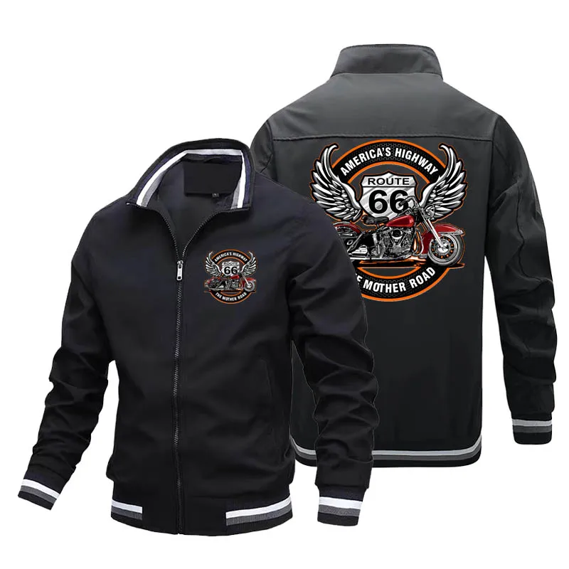 Spring and Autumn Men's Jacket Route 66 Motorcycle Warm Jacket Fashion Men's Windbreaker Logo Jacket Men's Casual Jacket
Spring and Autumn Men's Jacket Route 66 Motorcycle Warm Jacket Fashion Men's Windbreaker Logo Jacket Men's Casual Jacket