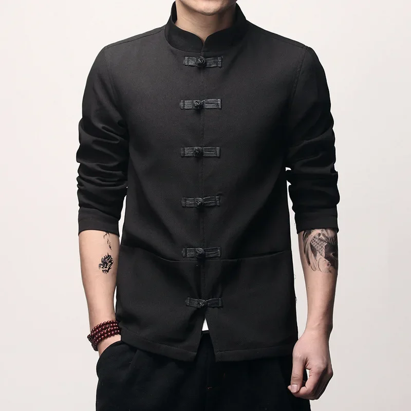 Mens Traditional Chinese Clothing Spring Autumn Solid Tang Suit Men Kung Fu Tai Chi Master Costume Male Tops Jackets
Mens Traditional Chinese Clothing Spring Autumn Solid Tang Suit Men Kung Fu Tai Chi Master Costume Male Tops Jackets