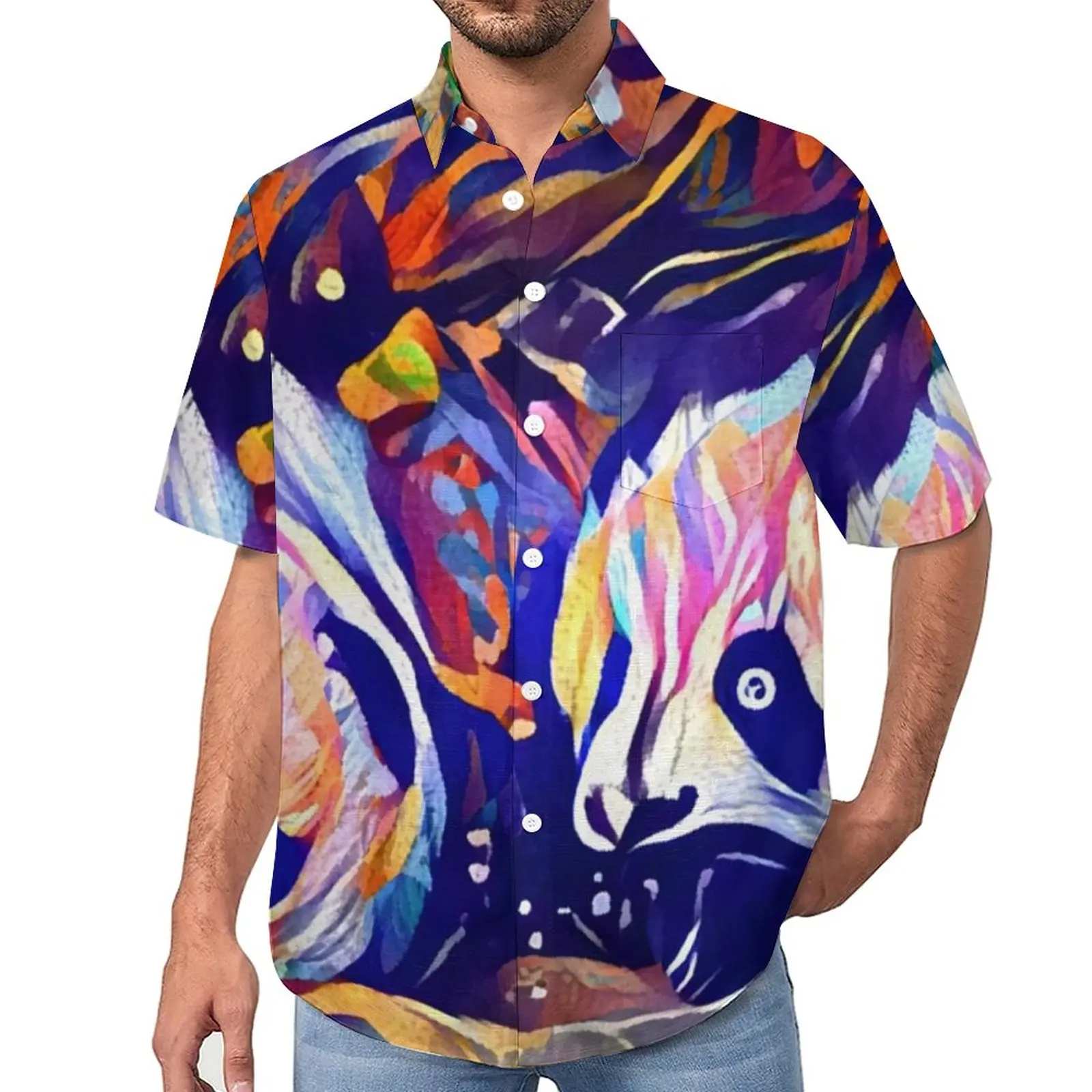 Color Panda Casual Shirt Abstract Animal Print Vacation Loose Shirt Hawaii Retro Blouses Short-Sleeve Graphic Oversized Clothes
Color Panda Casual Shirt Abstract Animal Print Vacation Loose Shirt Hawaii Retro Blouses Short-Sleeve Graphic Oversized Clothes