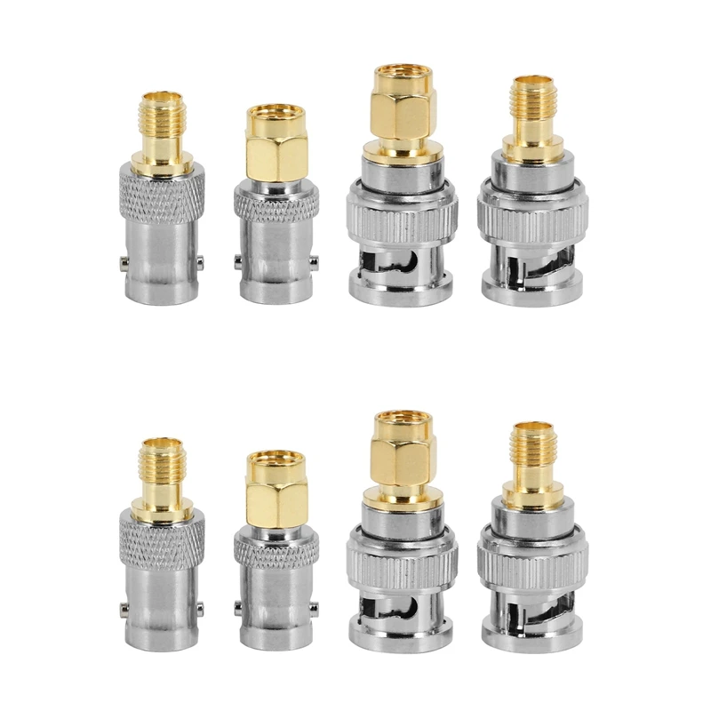8Pcs BNC to SMA Type Male Female RF Connector Adapter Test Converter Kit Set
8Pcs BNC to SMA Type Male Female RF Connector Adapter Test Converter Kit Set