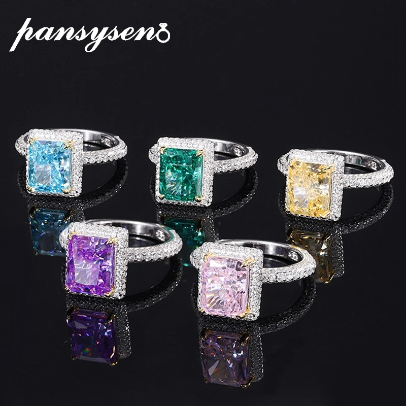PANSYSEN 100% 925 Sterling Silver Pink Green Purple High Carbon Diamond Gemstone Birthstone Wedding Engagement Ring Fine Jewelry
PANSYSEN 100% 925 Sterling Silver Pink Green Purple High Carbon Diamond Gemstone Birthstone Wedding Engagement Ring Fine Jewelry