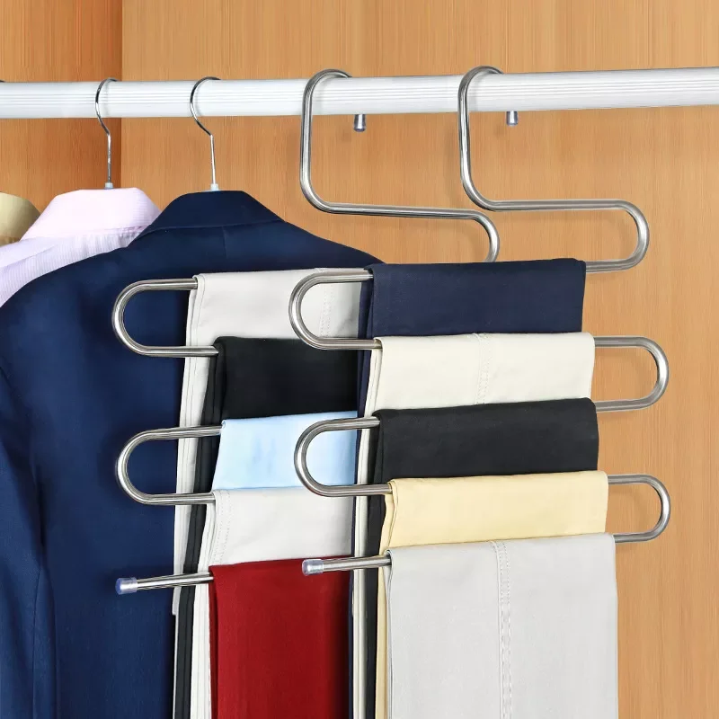 5 layers Stainless Steel Clothes Hangers S Shape Pants Storage Hangers Clothes Storage Rack Multilayer Storage Cloth Hanger
5 layers Stainless Steel Clothes Hangers S Shape Pants Storage Hangers Clothes Storage Rack Multilayer Storage Cloth Hanger