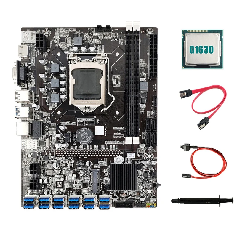 B75 ETH Miner Motherboard 12 PCIE To USB3.0+G1630 CPU+Thermal Grease+SATA Cable+Switch Cable DDR3 LGA1155 Motherboard
B75 ETH Miner Motherboard 12 PCIE To USB3.0+G1630 CPU+Thermal Grease+SATA Cable+Switch Cable DDR3 LGA1155 Motherboard