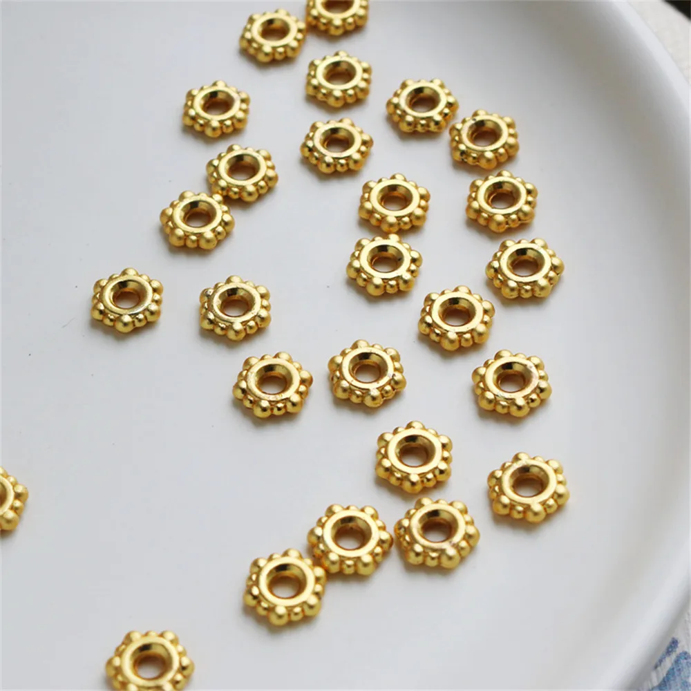 18K matte gold flower piece snowflake gear lace large hole piece 8MM bracelet necklace DIY jewelry accessory spacer
18K matte gold flower piece snowflake gear lace large hole piece 8MM bracelet necklace DIY jewelry accessory spacer