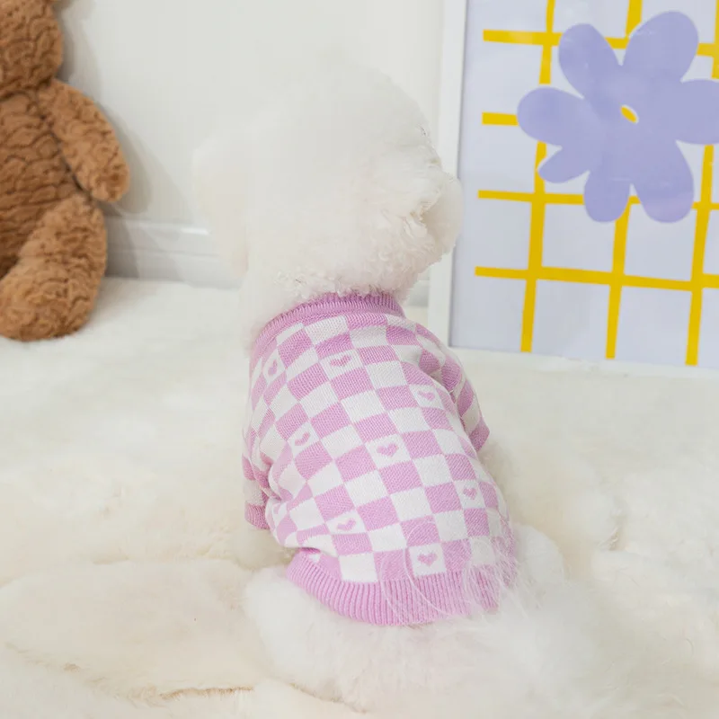 Autumn Winter Checkerboard Love Cardigan Sweater Pet Clothes Cat and Dog Costumes Teddy Bichon Jacket Dog Clothes for Small Dogs
Autumn Winter Checkerboard Love Cardigan Sweater Pet Clothes Cat and Dog Costumes Teddy Bichon Jacket Dog Clothes for Small Dogs