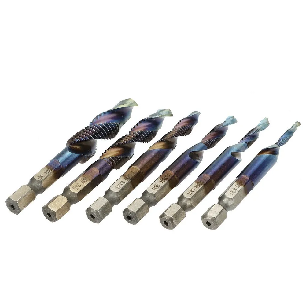 12pcs M3-M10 Composite 1/4 Hex Shank Tap Drill Bits Set HSS Metric Blue Right Hand Thread Tap&cone Dril For Metal Steel Wood
12pcs M3-M10 Composite 1/4 Hex Shank Tap Drill Bits Set HSS Metric Blue Right Hand Thread Tap&cone Dril For Metal Steel Wood