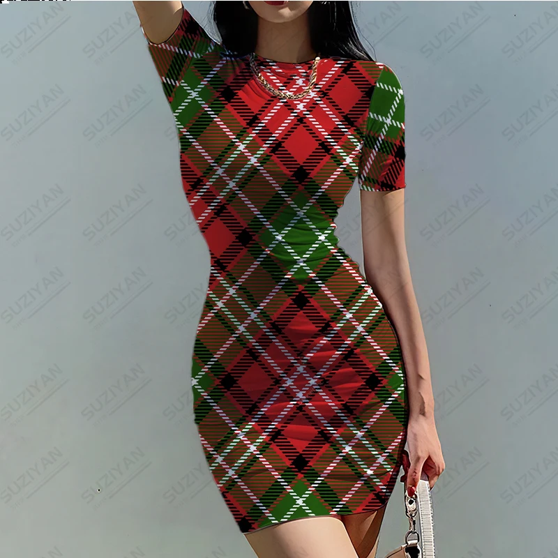 2023 Summer New Women's Dress 3D Printed Colorful Plaid Temperament Sexy Hawaiian Style Women's Tight Round Neck Short Sleeve
2023 Summer New Women's Dress 3D Printed Colorful Plaid Temperament Sexy Hawaiian Style Women's Tight Round Neck Short Sleeve