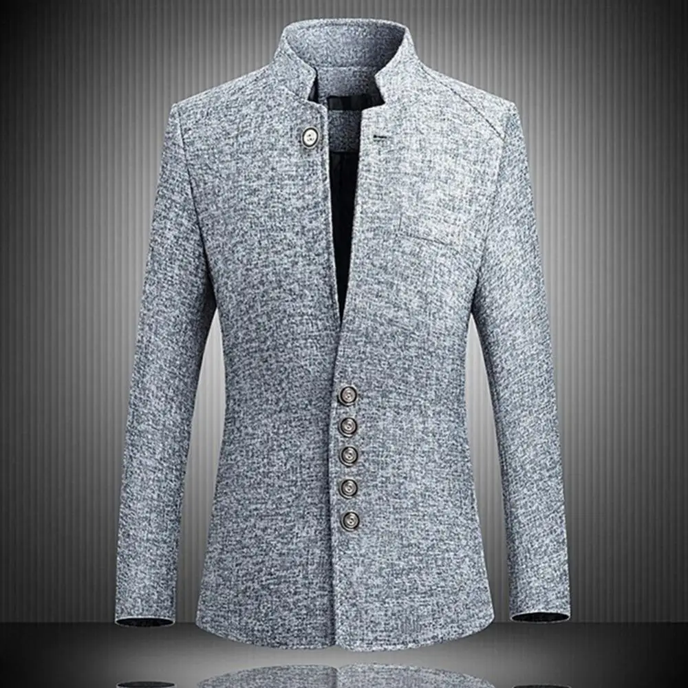 Men Blazer Solid Color Long Sleeve Stand Collar Single-breasted Plus Size Slim Blazer Women's Clothing мужская куртка
Men Blazer Solid Color Long Sleeve Stand Collar Single-breasted Plus Size Slim Blazer Women's Clothing мужская куртка