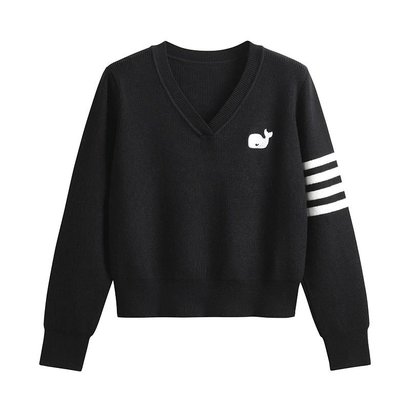Sweetgirl Casual Autumn and Winter V-neck Dolphin Embroidery Bottoming Sweater Pullover Knit Sweater Long-sleeved Women's Tops
Sweetgirl Casual Autumn and Winter V-neck Dolphin Embroidery Bottoming Sweater Pullover Knit Sweater Long-sleeved Women's Tops
