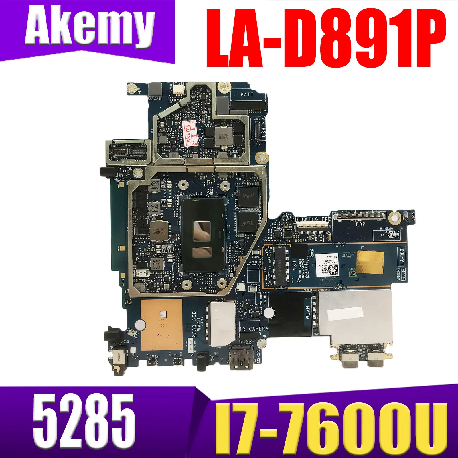 Exchange!Mainboard For DELL 5285 Laptop Motherboard LA-D891P With SR33Z I7-7600U CPU
Exchange!Mainboard For DELL 5285 Laptop Motherboard LA-D891P With SR33Z I7-7600U CPU