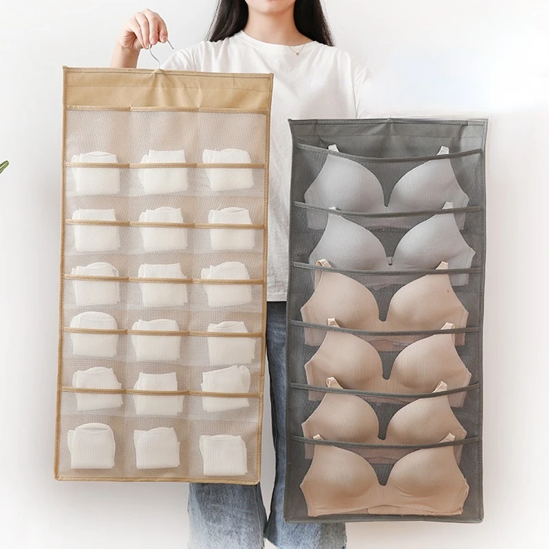 Double Sided Grids Underwear Socks Storage Bag Bra Clother Organizer Hanger cabinet storage bag 15/24/30/36 Divider Grids 
Double Sided Grids Underwear Socks Storage Bag Bra Clother Organizer Hanger cabinet storage bag 15/24/30/36 Divider Grids