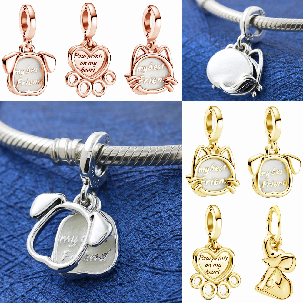 Mybeboa 925 Silver Bead Elephant Bulldog Puppy Pet Dog Cat Heart Paw Print Charm Fit Original Pandora Bracelet DIY Woman Jewelry
Mybeboa 925 Silver Bead Elephant Bulldog Puppy Pet Dog Cat Heart Paw Print Charm Fit Original Pandora Bracelet DIY Woman Jewelry