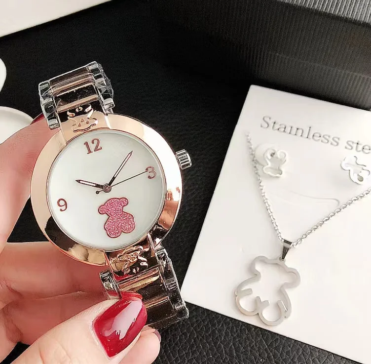 Fashion cute hot Stainless steel Spanish fashion bracelet watch with Little Bear gold rose gold quartz watch 2023
Fashion cute hot Stainless steel Spanish fashion bracelet watch with Little Bear gold rose gold quartz watch 2023