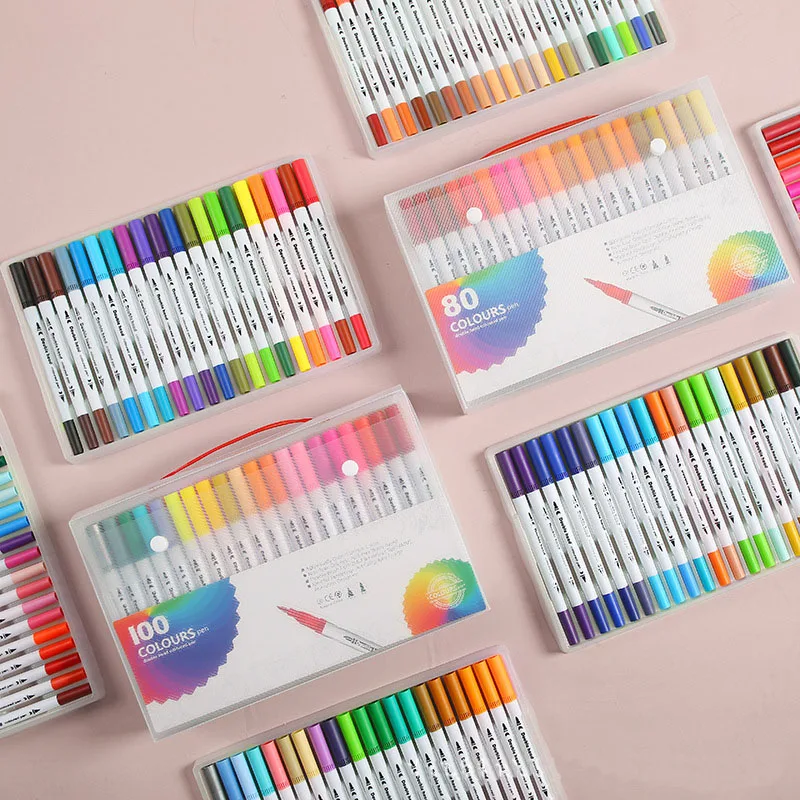 12-120 Colores Watercolor Markers Brush Pen Dual Tip Drawing for Calligraphy Painting Manga Highlighter Stationery Art Supplies
12-120 Colores Watercolor Markers Brush Pen Dual Tip Drawing for Calligraphy Painting Manga Highlighter Stationery Art Supplies
