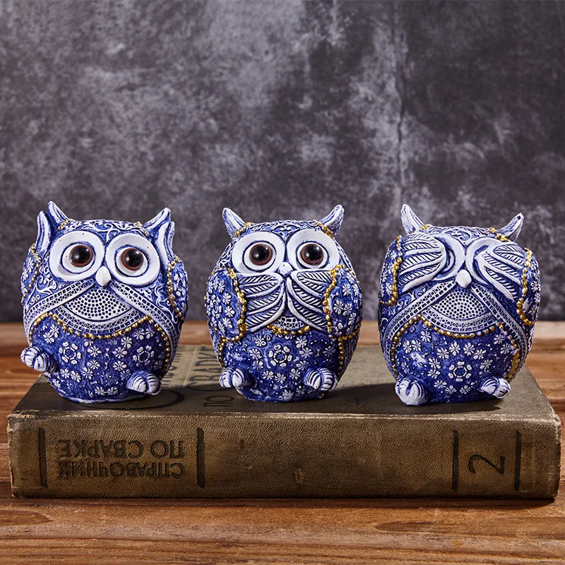 

Owl Figurines Decoration Mini Animals Ornaments Home Decoration Accessories Office Craft Artwork Decoration 3pc Wedding Gifts