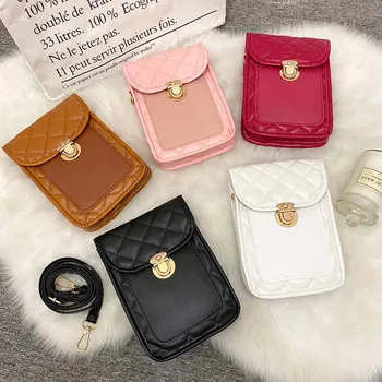 Womens Small Crossbody Shoulder Bags PU Leather Female Cell Phone Pocket Bag Ladies Purse Card Clutches Wallet Messenger Bags