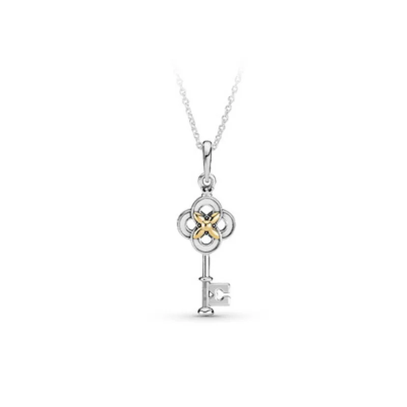 LR Pan-Style S925 Sterling Silver Necklace Niche Design Two-Color Key Flower Pendant Necklace Chain Women's Neck Chain For Wome
LR Pan-Style S925 Sterling Silver Necklace Niche Design Two-Color Key Flower Pendant Necklace Chain Women's Neck Chain For Wome