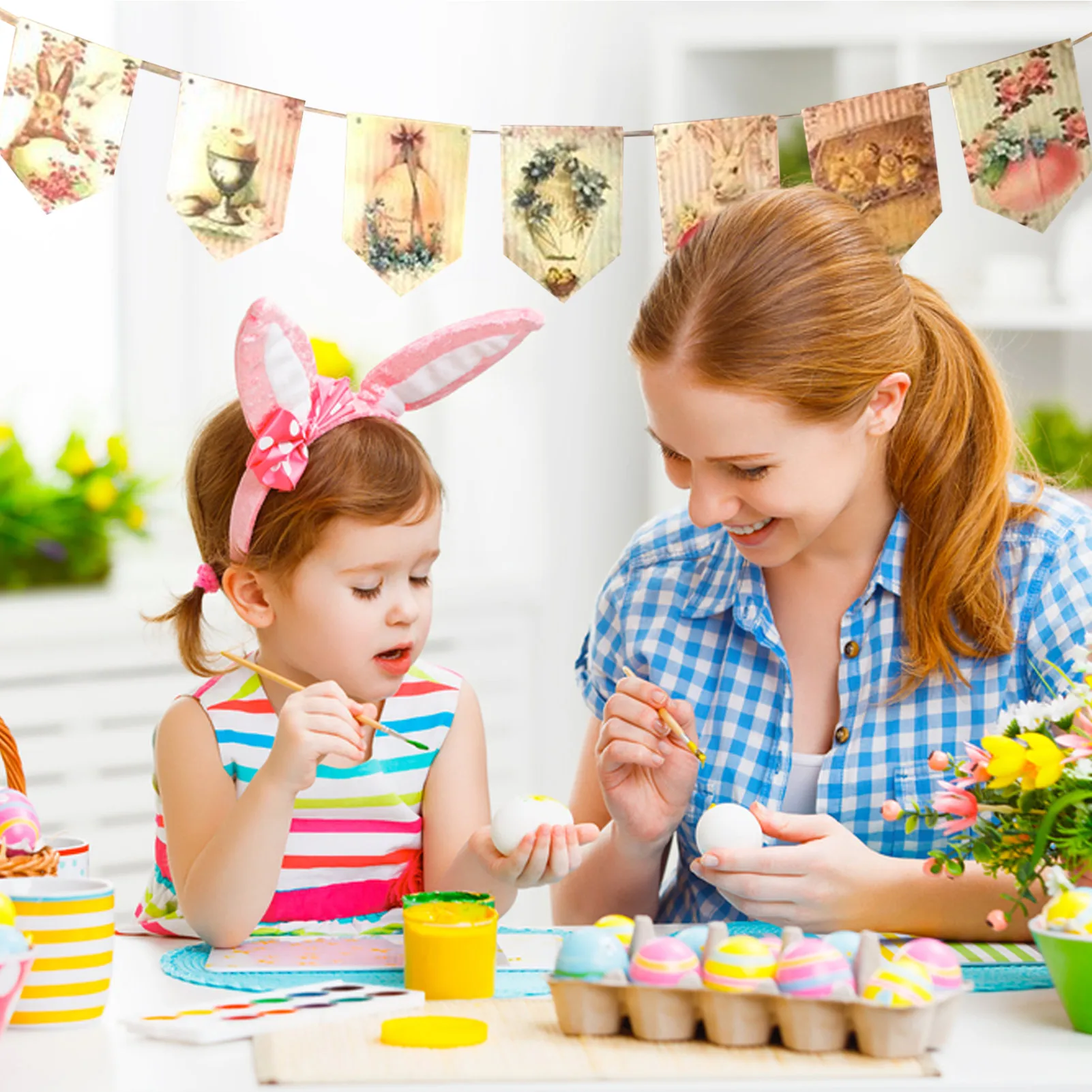 Easter Paper Banner Garlands Colorful Eggs Party Bunny Carrot Happy Easter Day Decor For Home Rabbit Chick Party Kids Easter
Easter Paper Banner Garlands Colorful Eggs Party Bunny Carrot Happy Easter Day Decor For Home Rabbit Chick Party Kids Easter