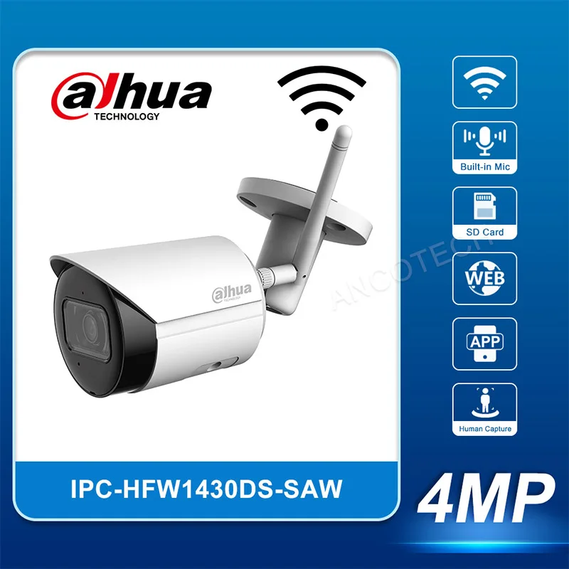 Камера Dahua 4 МП с Wi-Fi, Настенная инфракрасная сетевая камера с фиксированным фокусным расстоянием 30 м, со встроенным микрофоном и датчиком дв...
Камера Dahua 4 МП с Wi-Fi, Настенная инфракрасная сетевая камера с фиксированным фокусным расстоянием 30 м, со встроенным микрофоном и датчиком дв...