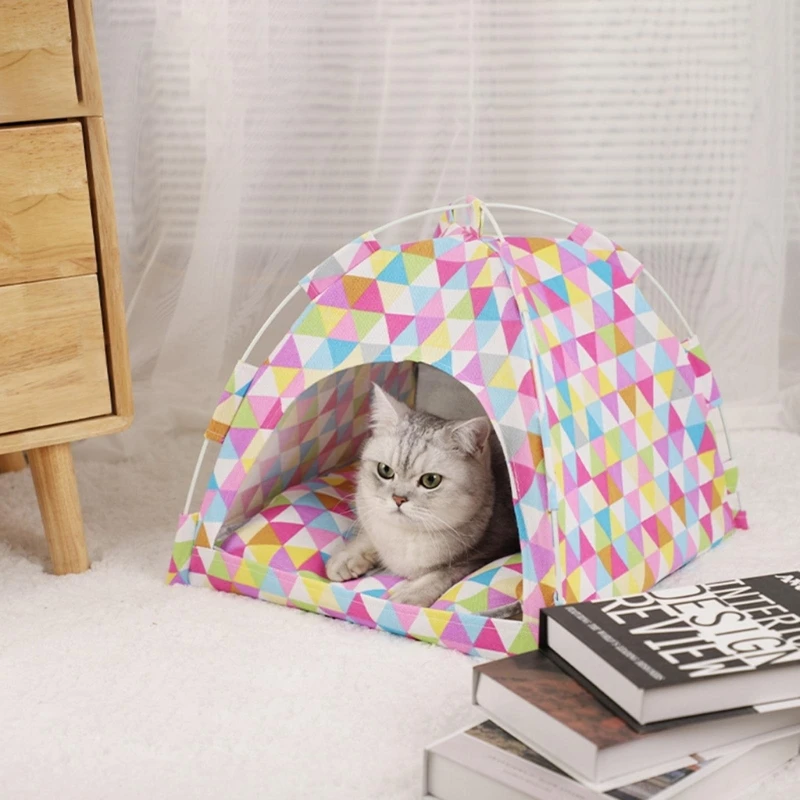 Кровать-палатка для кошек для домашних кошек, маленьких собак, охлаждающая кровать, палатка-вигвам, реквизит для фотосессии