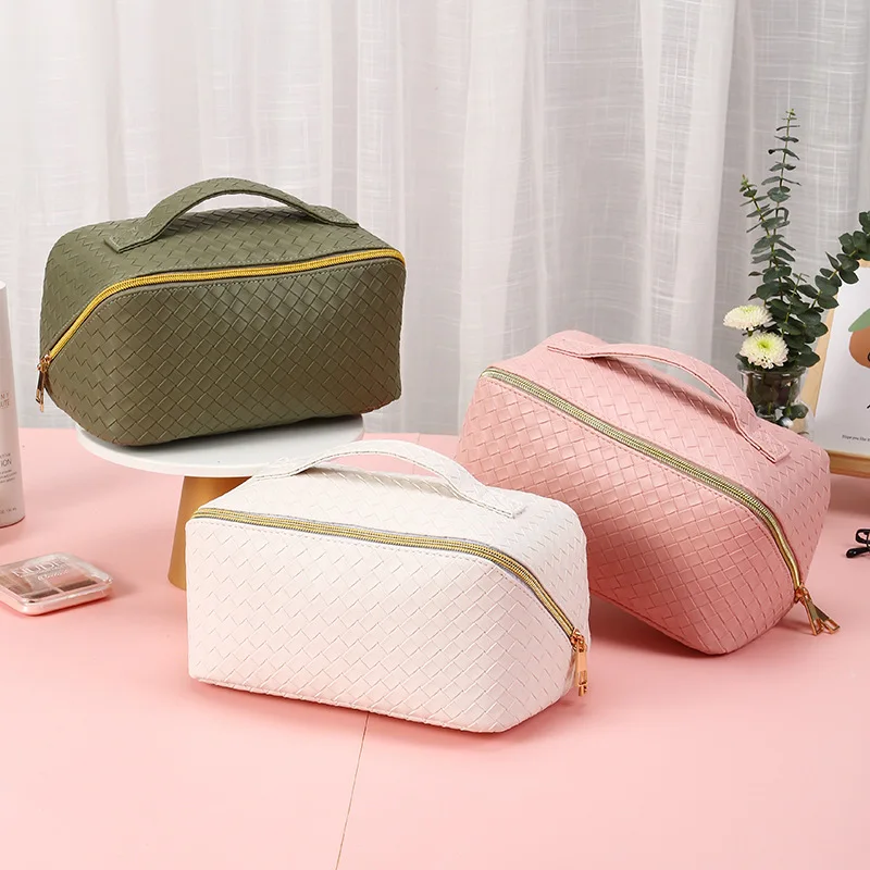 PU Leather Weave Makeup Organizers High-capacity Cosmetics Organize Zipper Bag Bathroom Necessary Toiletry Arrange Handbag Items
PU Leather Weave Makeup Organizers High-capacity Cosmetics Organize Zipper Bag Bathroom Necessary Toiletry Arrange Handbag Items