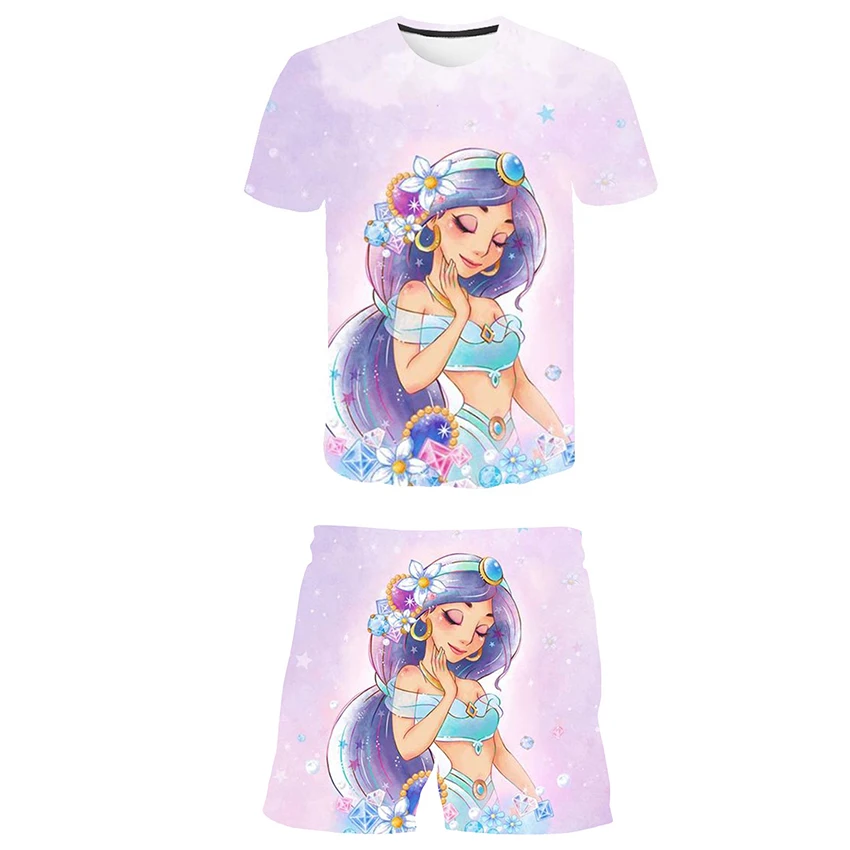 Girls Disney Series Jasmine Princess Sets Summer Cartoon Casual Clothes Suits T Shirts And Short Pants 2 pieces Clothing Outfits
Girls Disney Series Jasmine Princess Sets Summer Cartoon Casual Clothes Suits T Shirts And Short Pants 2 pieces Clothing Outfits